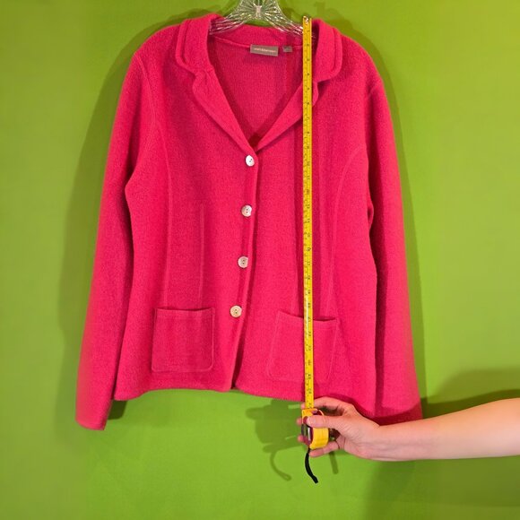 Croft&Barrow Vintage 100% wool knitted blazer MOP buttons sz L - Picture 6 of 8